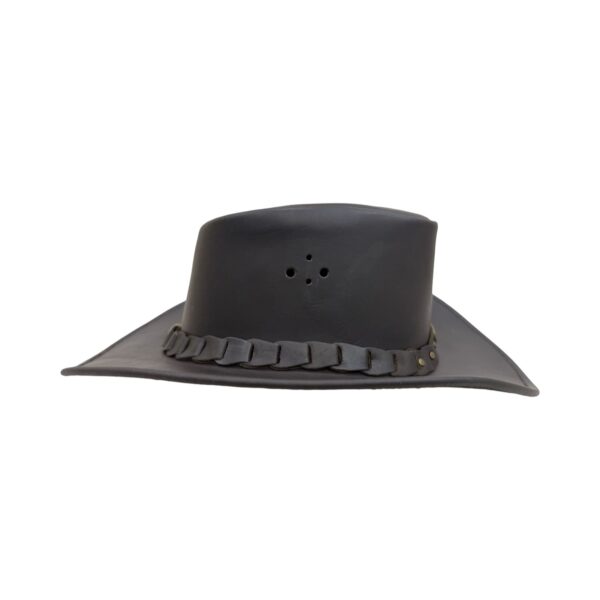 Cowboy Dark Brown Leather Hat - Image 4
