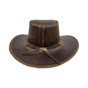 Cowboy Brown Combat Leather Hat