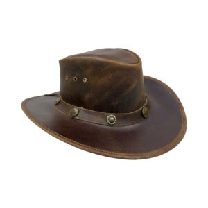Cowboy Brown Combat Leather Hat