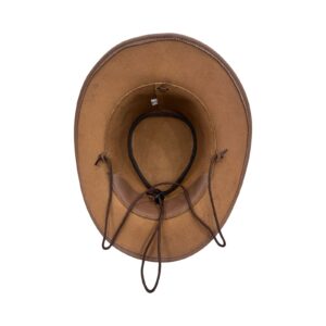 Cow Coy Chained Tan Leather Hat